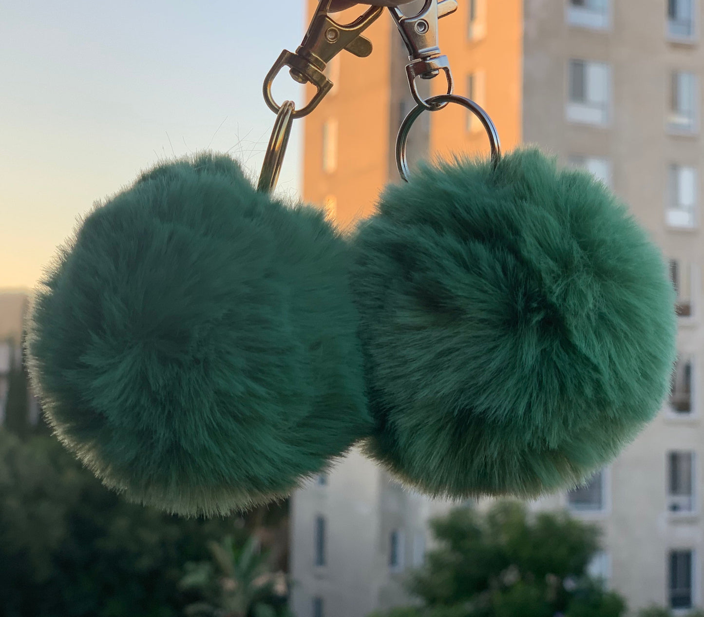 Faux Rabbit Fur PomPom Keychain