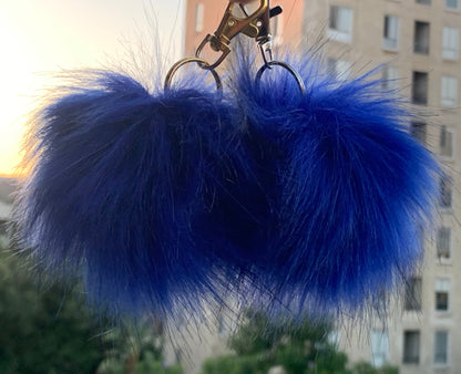 Faux Fox Fur PomPom Keychains