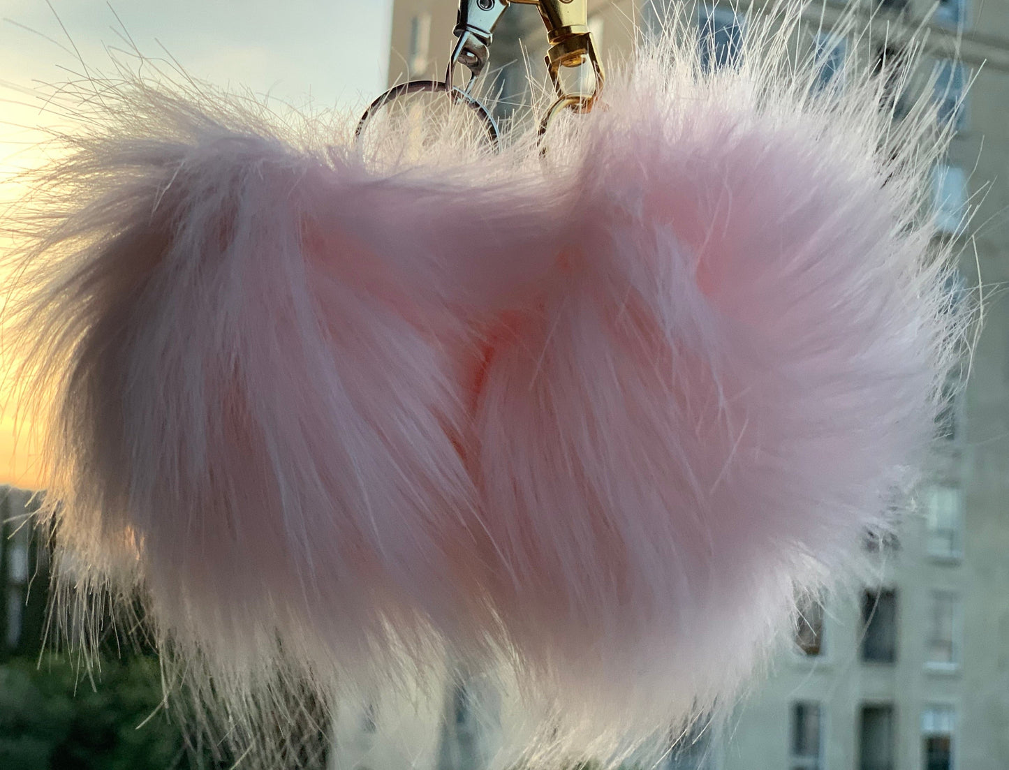 Faux Fox Fur PomPom Keychains